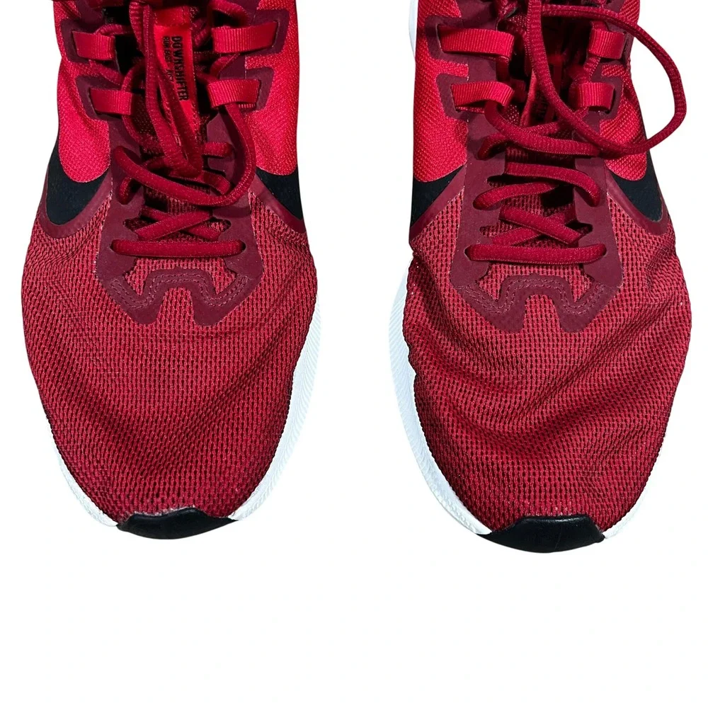 Nike Downshifter 9 Solid Running Shoes Red Black Athletic Sneakers Size 12